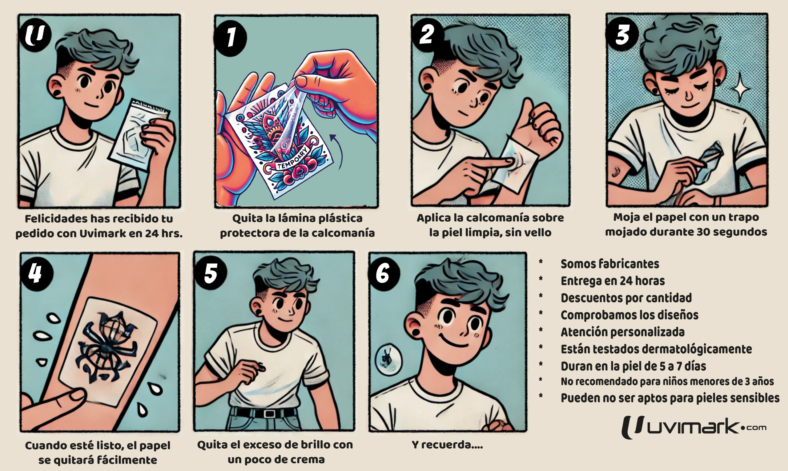 Instrucciones Calcomanias Uvimark